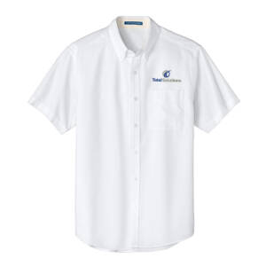 Total Solutions Port Authority Men Short Sleeve Easy Care Shirt – White/Stone