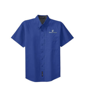 Total Solutions Port Authority Men Short Sleeve Easy Care Shirt – Royal/Navy
