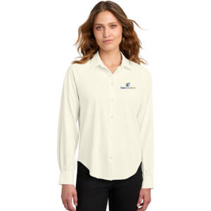 Total Solutions Mercer Mettle Women’s Long Sleeve Buttery Soft Blouse – Ivory