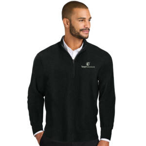 Total Solutions Port Authority Men Easy Care 1/4-Zip Sweater-Black