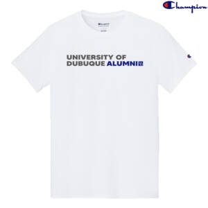 UD Alumni Champion Cotton Unisex Tagless T Shirt – White