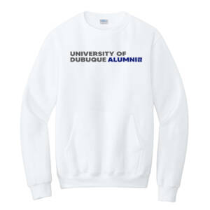 UD Alumni Unisex Core Fleece Crewneck Pocket Sweatshirt – White