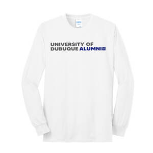 UD Alumni Unisex Long Sleeve Core Blend T Shirt – White