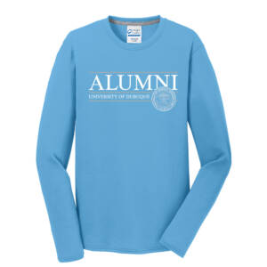 UD Alumni Men Long Sleeve Essential Blended Performance Tee-Aquatic Blue