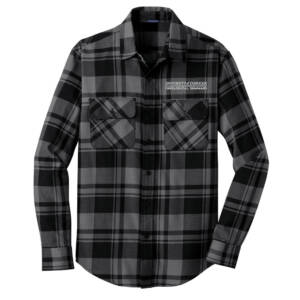 UD Theological Seminary Port Authority Men Plaid Flannel Shirt – Grey/Black