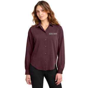 UD Theological Seminary Mercer Mettle Women’s Long Sleeve Buttery Soft Blouse – DarkRaisin