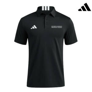 UD Theological Seminary Adidas 3 Stripe short sleeve Polo Black (M-3x)