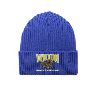 Wilton Women Wrestling New Era Core Classic thick rib knit Cuff Beanie stocking cap-Royal