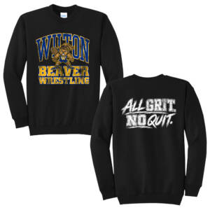 Wilton Women Wrestling Unisex Core Fleece Crewneck Sweatshirt – Black