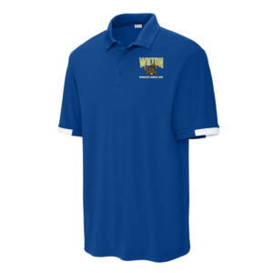 Wilton Women Wrestling Sport Tek Men Club Colorblock Polo-Royal/White