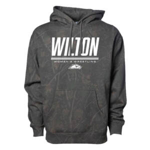 Wilton Women Wrestling Independent Trading Co.Camo Pattern Unisex Hooded Pullover Sweatshirt -Darkwood Tree Camo