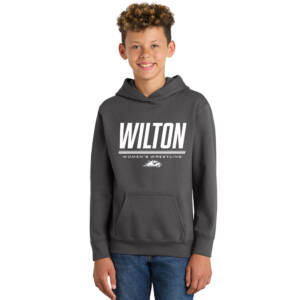 Wilton Women Wrestling Youth Fan Favorite Hooded Sweatshirt-Charcoal